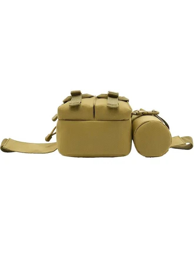 Khaki Mens Multi Sport Belt Bag With Water Bottle Holder For Outdoor Camping Hiking - Image 4